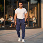 Super Dry Men’s Panel Trousers | Premium French Terry Fabric Joggers | Stylish Contrast Panel Slim-Fit Sweatpants for Gym & Casual Wear