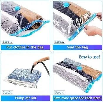 Vacuum Storage Bags with Hand Pump – Space Saving Compression Bags