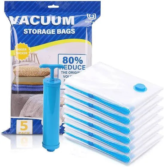 Vacuum Storage Bags with Hand Pump – Space Saving Compression Bags
