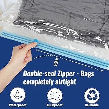 Vacuum Storage Bags with Hand Pump – Space Saving Compression Bags