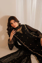 Iznik Hit Code Premium Heavy Embroidered Chiffon 3-Piece Suit – Black & Red