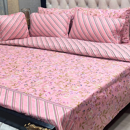Pink Floral 7Pc Comforter Set
