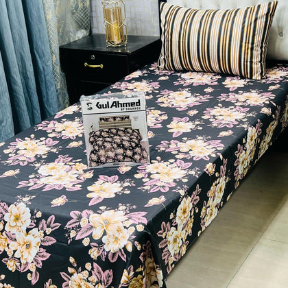 4Pc Bedsheet Set – Navy Floral Dreams