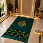 Premium Black & Gold Velvet Prayer Mat (Janamaz) – Luxury Islamic Prayer Rug