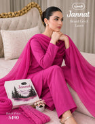 JANNAT Brand Magenta Pink 3PC Lawn Suit – Premium Branded Collection