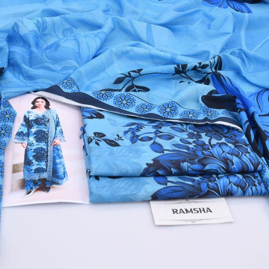 Ramsha Sky Blue 3PC Digital Printed Lawn Suit