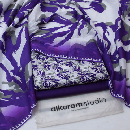 Alkaram Summer Lawn 2026 – Purple Botanical