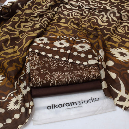 Alkaram Summer Lawn 2026 – Brown Traditional