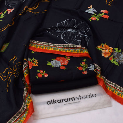 Alkaram Summer Lawn 2026 – Black Floral