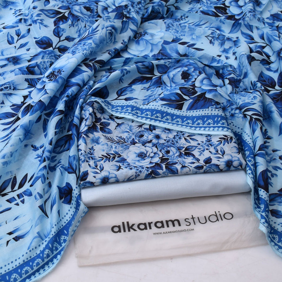 Alkaram Summer Lawn 2026 – Blue Floral