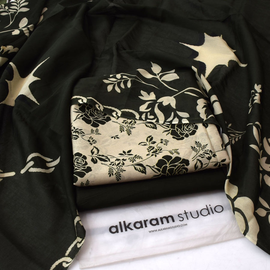 Alkaram Summer Lawn 2026 – Black Star Print