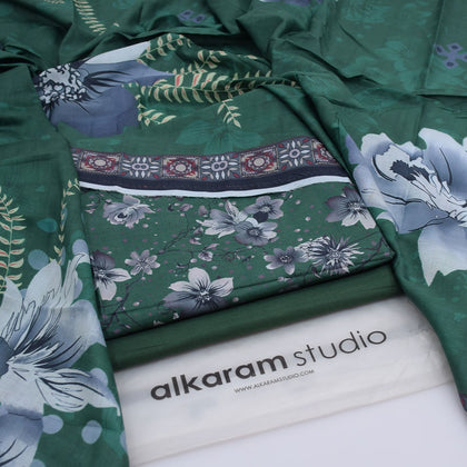 Alkaram Summer Lawn 2026 – Forest Green