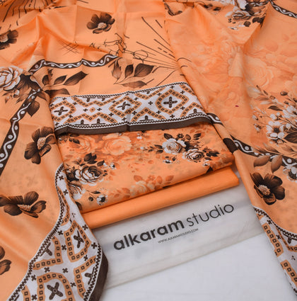 Alkaram Summer Lawn 2026 – Peach Orange