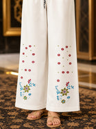 Trendy Floral Embroidered Baggy Pants