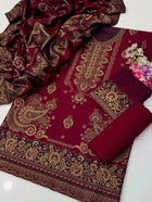 Premium Pashmina Jacquard 3-Piece Winter Suit