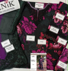 Elegant Black & Berry Floral Printed 3-Piece Suit