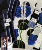 White & Blue Floral Printed 3-Piece Suit with Dupatta
