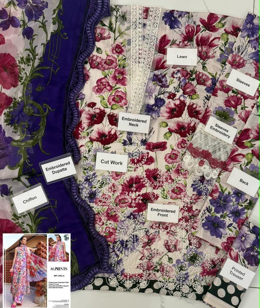 Multicolor Floral Heavy Embroidered Dhanak Suit