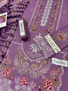 Elegant Lavender Printed 3-Piece Suit with Embroidered Dupatta