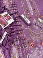 Elegant Lavender Printed 3-Piece Suit with Embroidered Dupatta