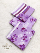 Lavender Bloom – Three-Piece Printed Linen Ensemble