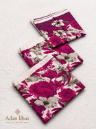 Elegant Maroon Floral Printed Bedsheet Set – Premium Floral Design