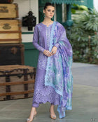 Premium Light Purple Festive Embroidered Lawn Edition