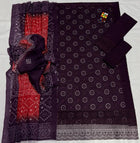 Dark Purple Chikankari Suit with Bandhani Chunri Printed Dupatta