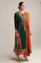Premium Bottle Green Embroidered Unstitched Designer Collection
