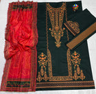 Premium Bottle Green Embroidered Unstitched Designer Collection