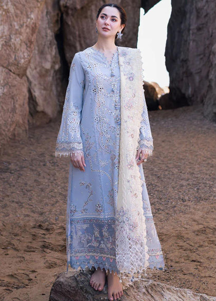 Ice Blue Festive Cutwork & Organza Dupatta Edition