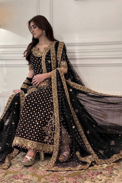 Premium Magenta Chiffon Wedding Wear – Heavy Addawork & Embroidered Dupatta