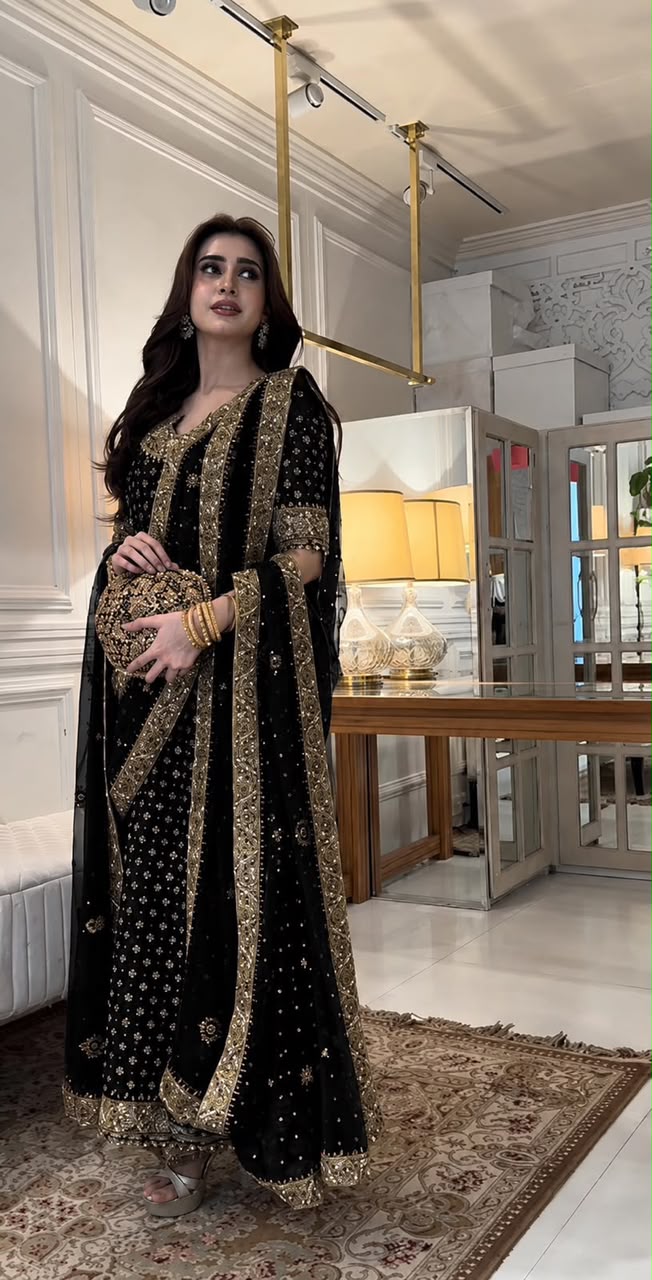 Premium Magenta Chiffon Wedding Wear – Heavy Addawork & Embroidered Dupatta