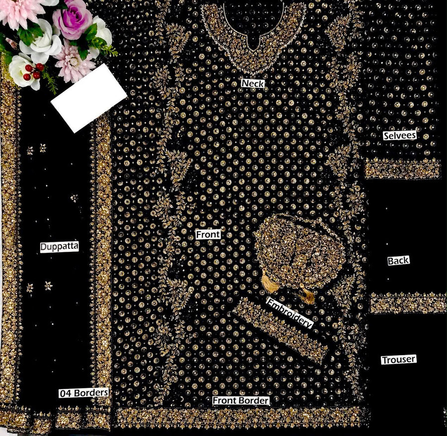 Premium Magenta Chiffon Wedding Wear – Heavy Addawork & Embroidered Dupatta