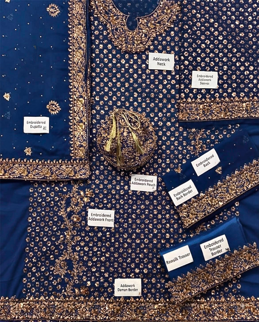 Haris Shakeel Addawork Formal Wedding Collection – Royal Blue Edition