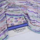 Bareezé Pastel Blossom — Premium 3-Piece Printed Lawn Suit with Abstract Wave Dupatta