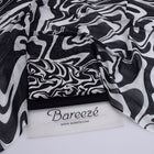 Bareezé Monochromatic Chic — Premium 3-Piece Printed Lawn Suit with Stylish Liquid Marble Print