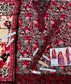 Bold Pink Floral & Cheetah Print Airjet Linen 3PC Suit – Heavy Embroidery & Ready Lace Dupatta