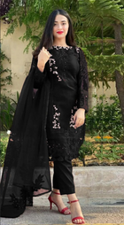Luxury Teal Blue Dhanak 3PC Suit – Fully Embroidered Shirt & Dupatta