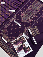 Winter Elegance by Asim Jofa – Royal Purple Dhanak 3PC Suit & Digital Wool Shawl