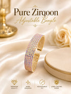 Pure Zirqoon Sparkling Stone Adjustable Gold-Plated Bangle