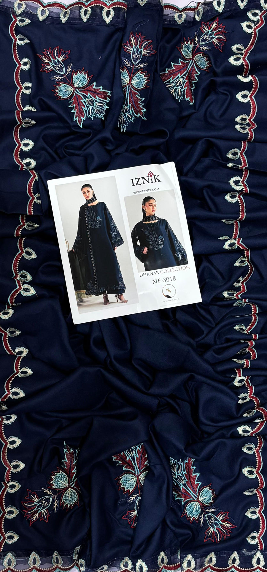 IZNIK Premium Version 3PC Heavy Embroidered Dhanak Suit – Winter Collection 2026/27