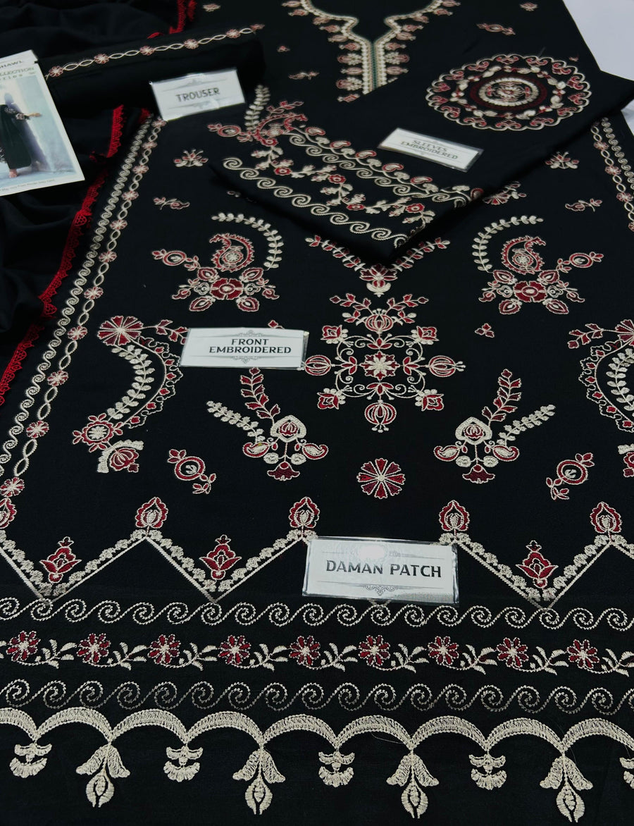 EDENROBE Premium Version 3PC Heavy Embroidered Dhanak Suit – Winter Collection 2026/27