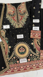 Ethnic Designer Black Heavy Embroidered Shamooz Silk Kaftan Suit – Apple Silk Embroidered Dupatta & Shamooz Trouser