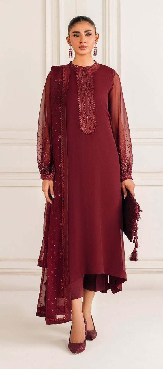 Baroque Chiffon Embroidered Elegance – Premium Unstitched Replica Collection