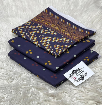 Bin Saeed Deep Purple & Ochre Printed Lawn 3-Piece Collection 2026