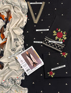 URGE Pure Lawn 3-Piece Black Embroidered Suit with Digital Printed Dupatta