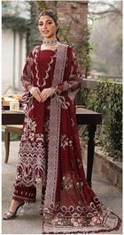 Bin Ilyas Winter Collection – Teal Blue Embroidered Dhanak 3PC Ensemble