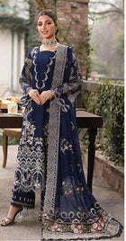 Bin Ilyas Winter Collection – Teal Blue Embroidered Dhanak 3PC Ensemble