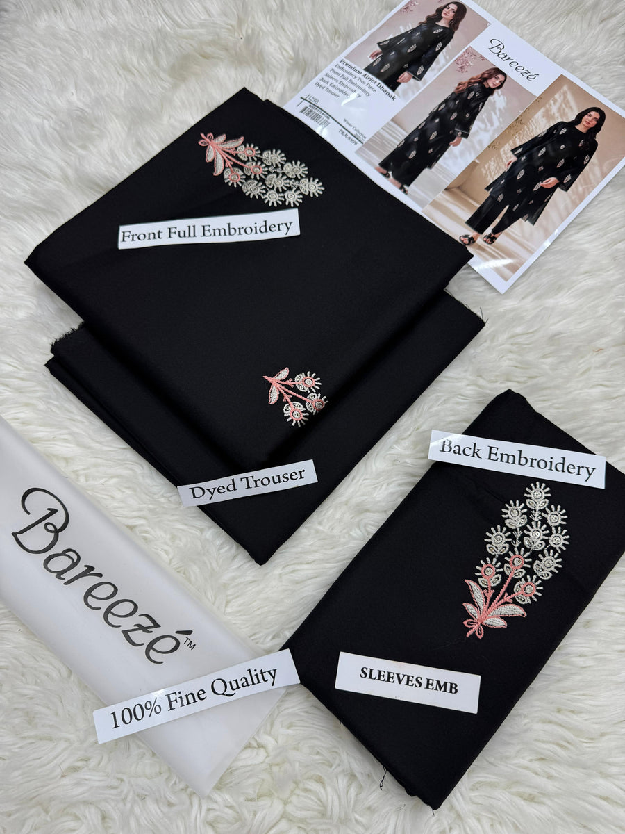 Bareeze Winter Collection 26-27 Airjet Dhanak 2-Piece Black Embroidered Suit